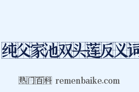 纯父家池双头莲反义词是什么意思的图片